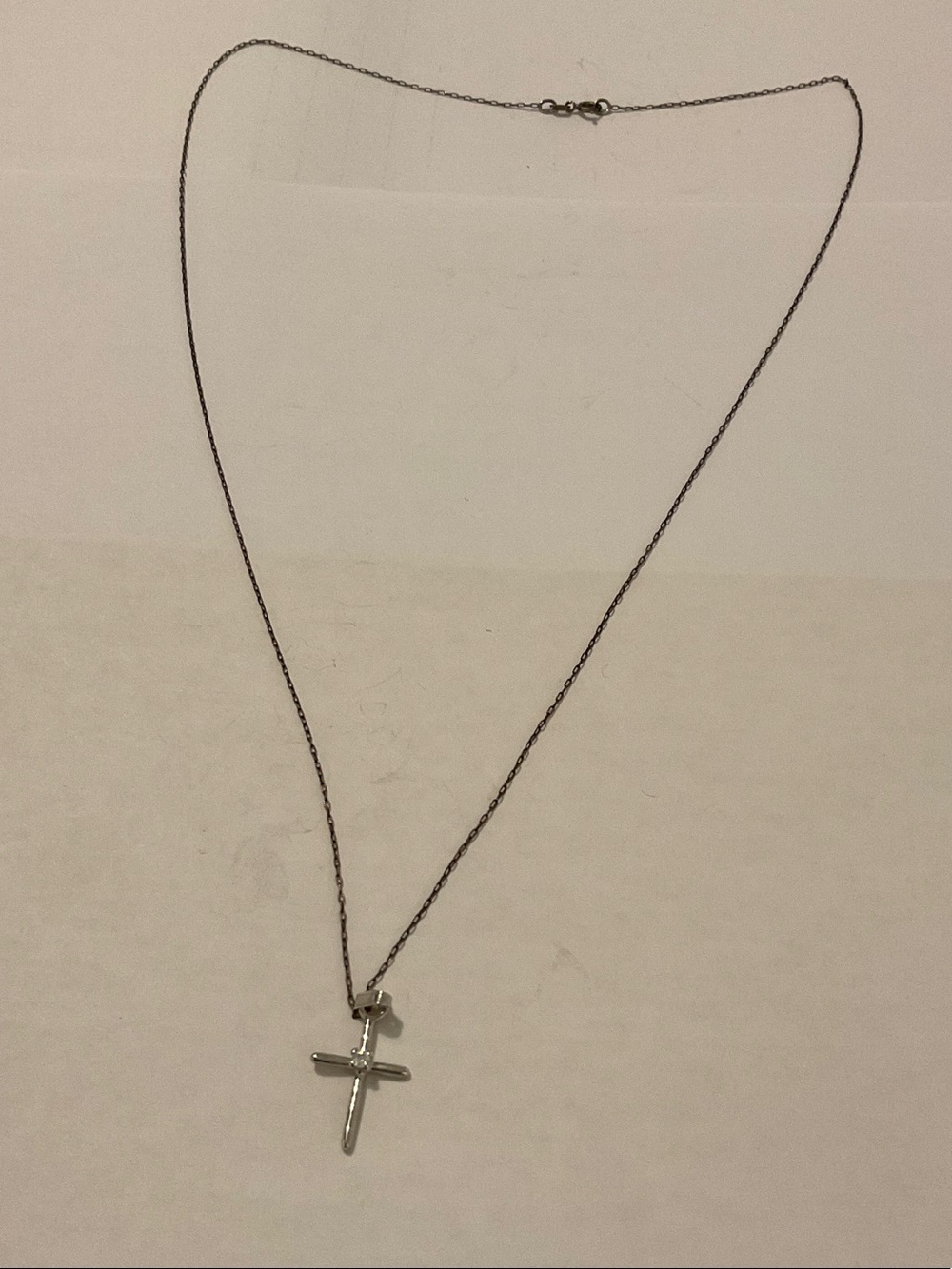 Sterling silver cross pendant necklace
